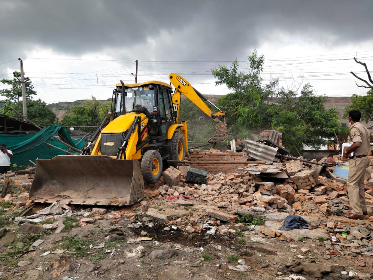 Bulldozer over encroachment amid protests