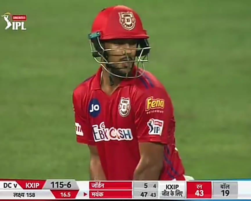 Delhi Capital won the match, Mayank hearted