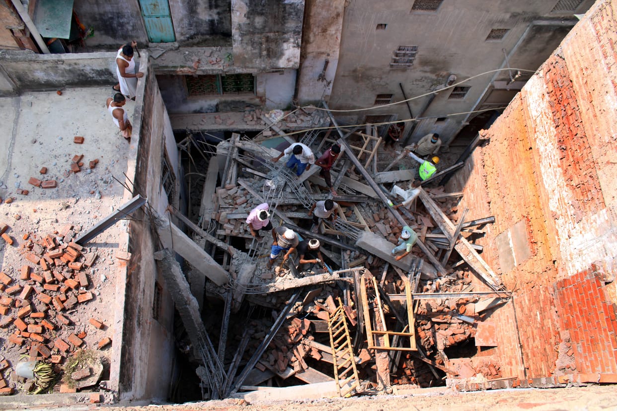 Building collapsed in sitaram bazar