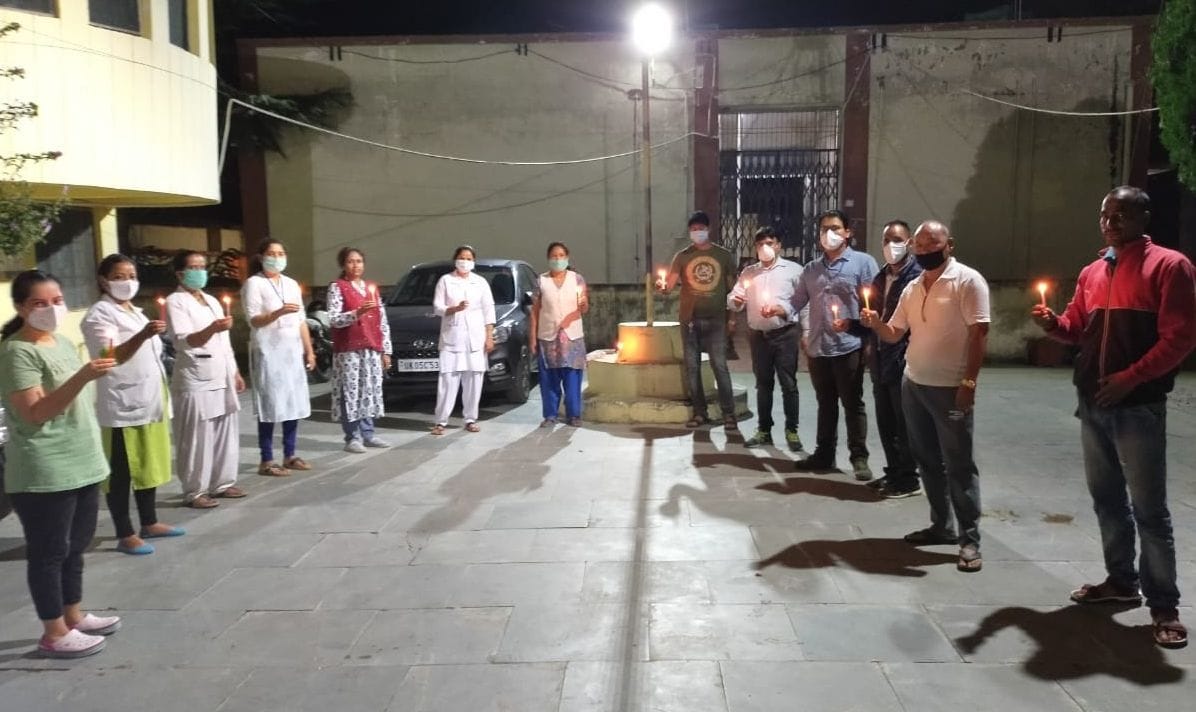 Candles paid tribute to the departed doctors