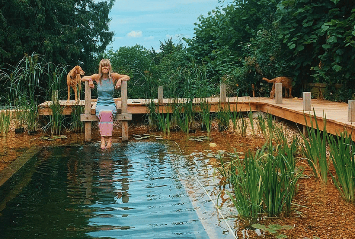 couple spend two years for creating stunning natural swimming pool