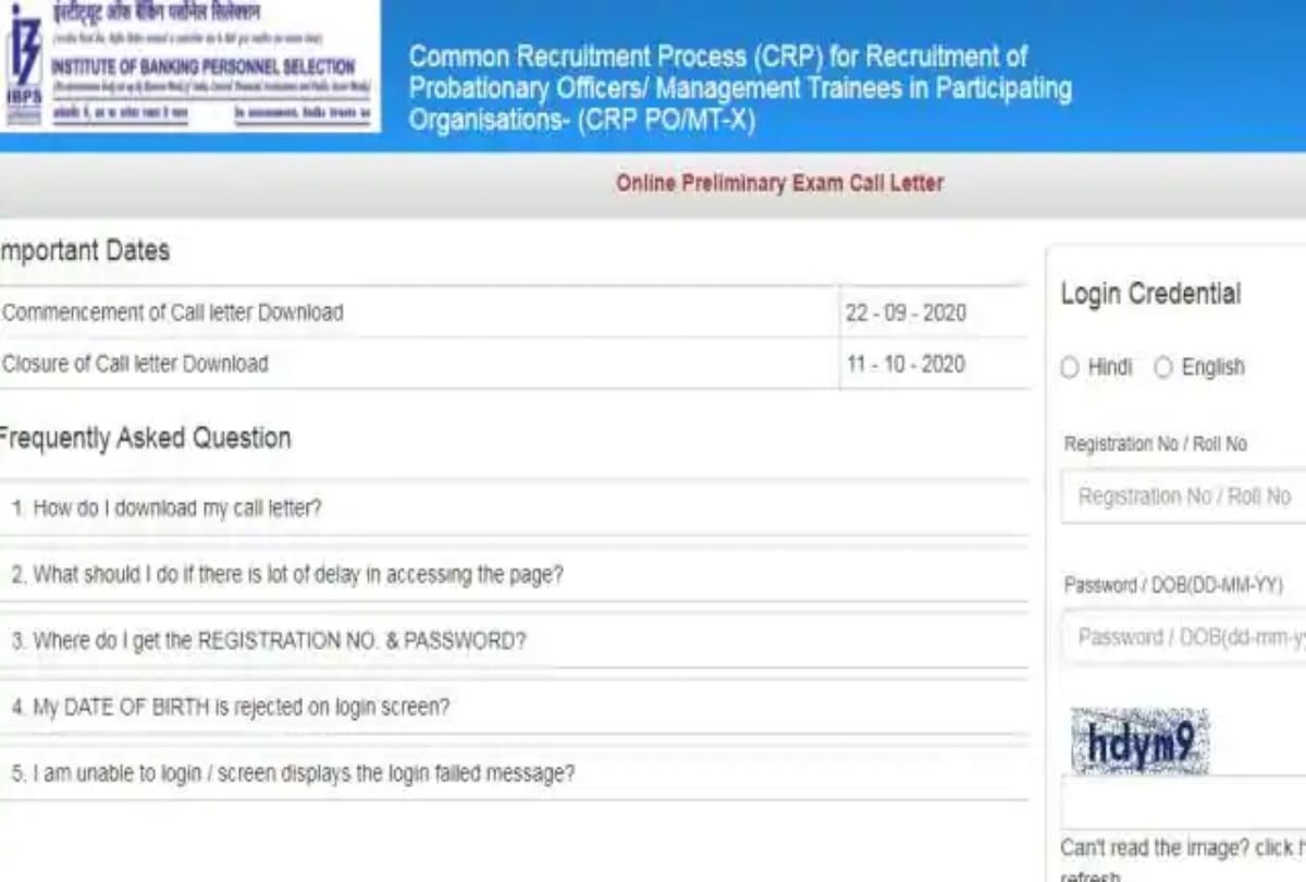 IBPS PO Admit Card 2020: Prelims Exam admit card released on ibps.in- direct link & how to download here