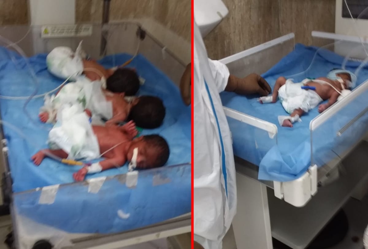 Corona infected woman gives birth to four children in BRD Gorakhpur