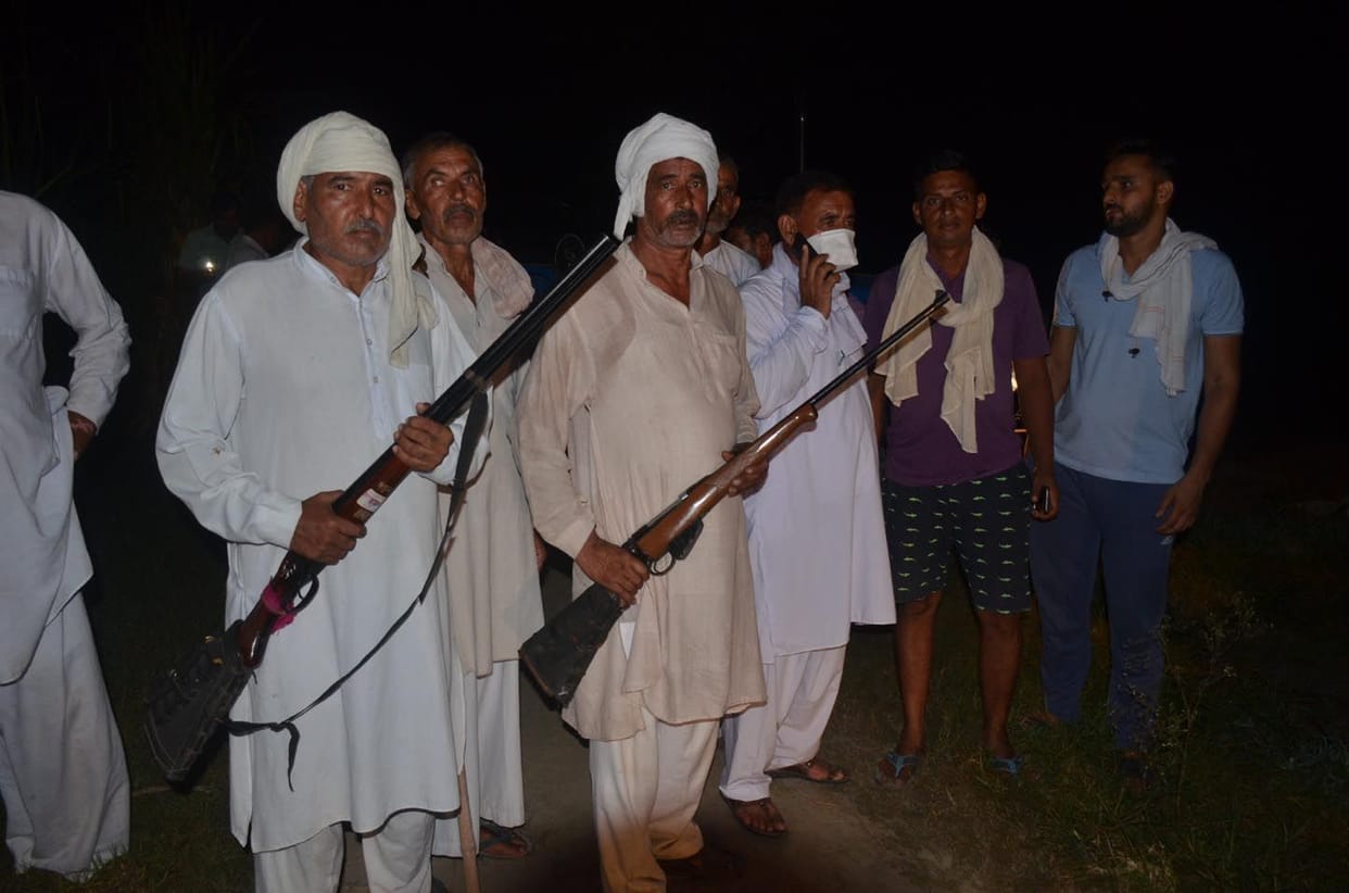 Police combing for one hour with villagers