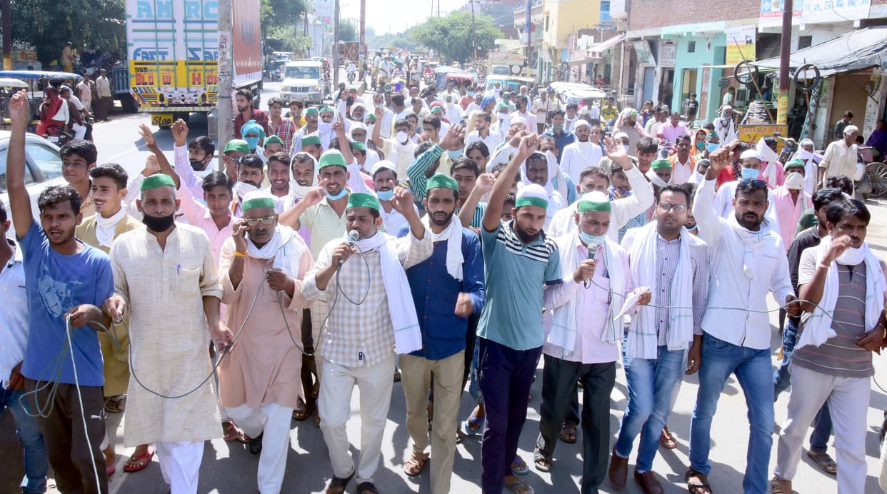 farmer protest in sambhal