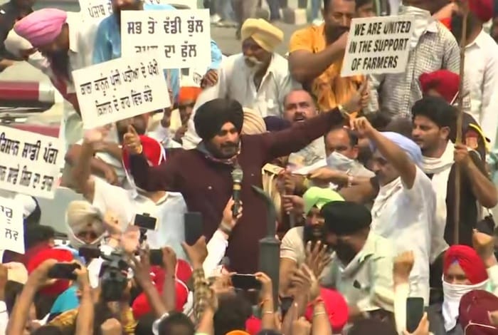 Navjot Sidhu protest Against Agriculture Bills in Punjab