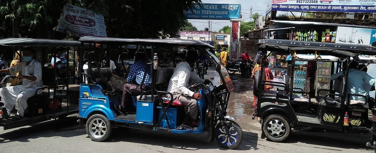 E Rickshaw Blocked Road