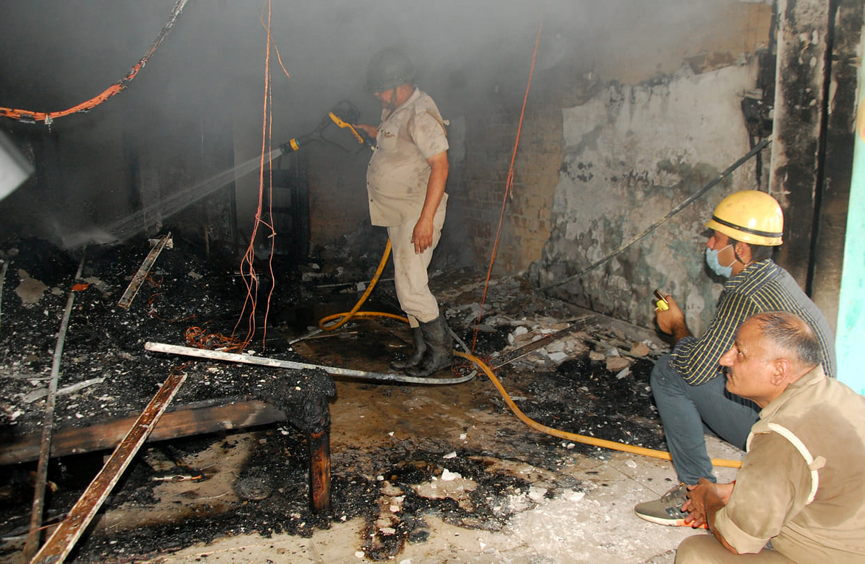 Fierce fire in readymade showroom at Shivchok
