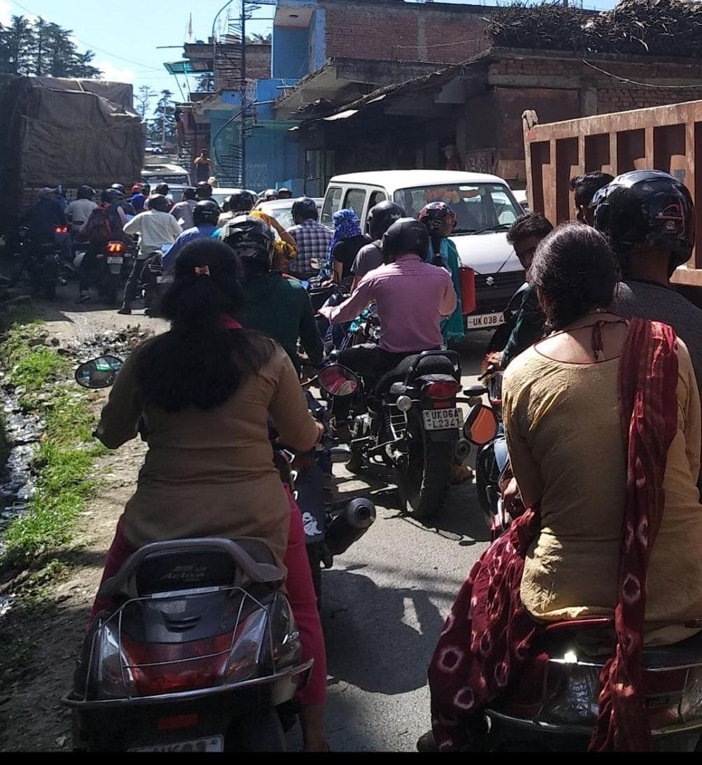 People are troubled by the day-long jam on the farm route