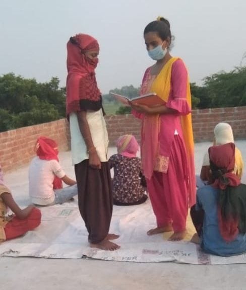 Kasturba's former students playing the role of 'Ba'
