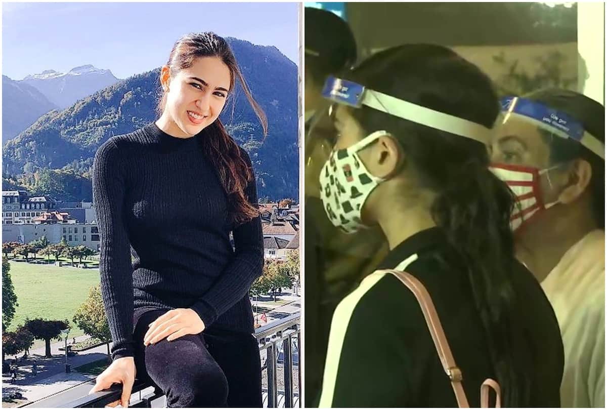 Sara Ali Khan along with mother Amrita Singh arrives in Mumbai