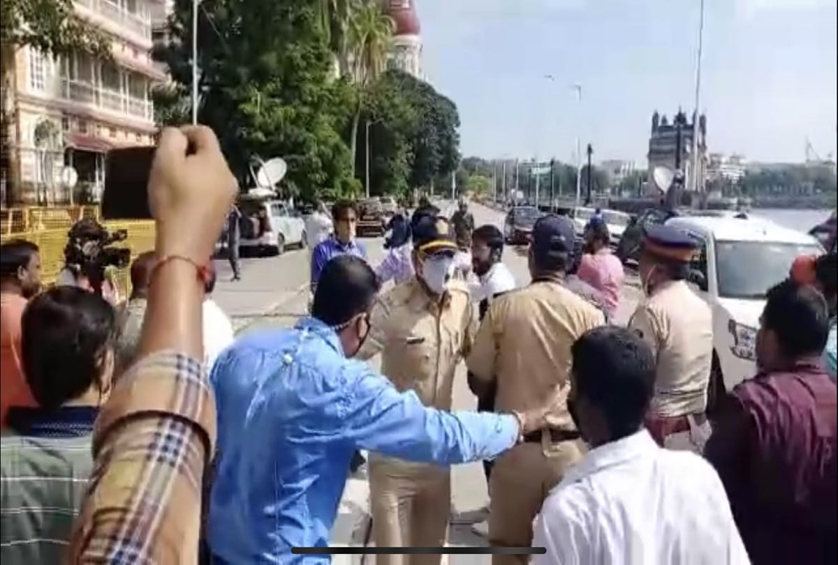 Outside NCB Guest House, Mumbai journalist slaps Delhi journalist