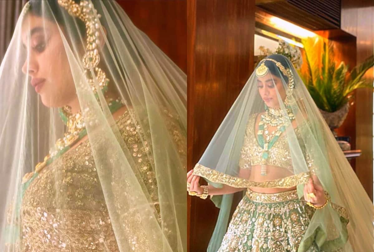 janhvi kapoor turns bride for manish malhotra bridal collection