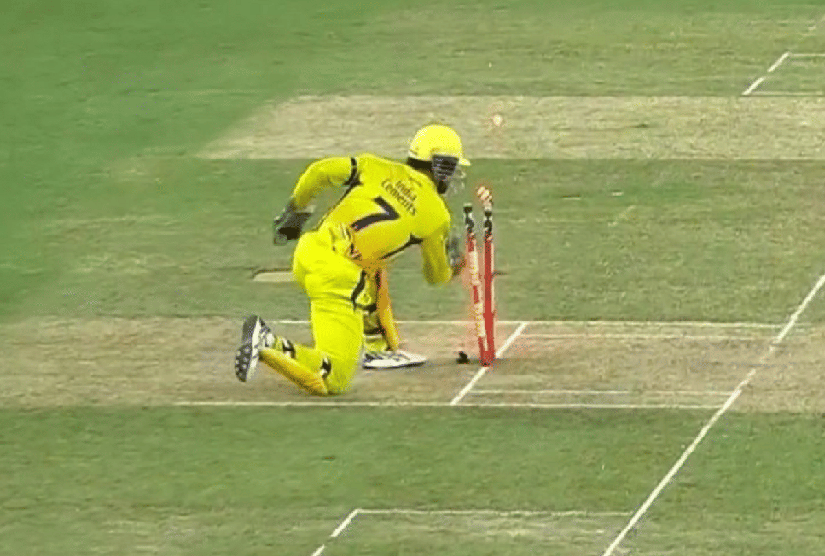 IPL 2020: CSK vs DC: MS Dhoni took flying catch of shreyas iyer. video gone viral on social media