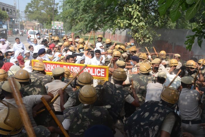 pti teachers clash with police at charkhi dadri