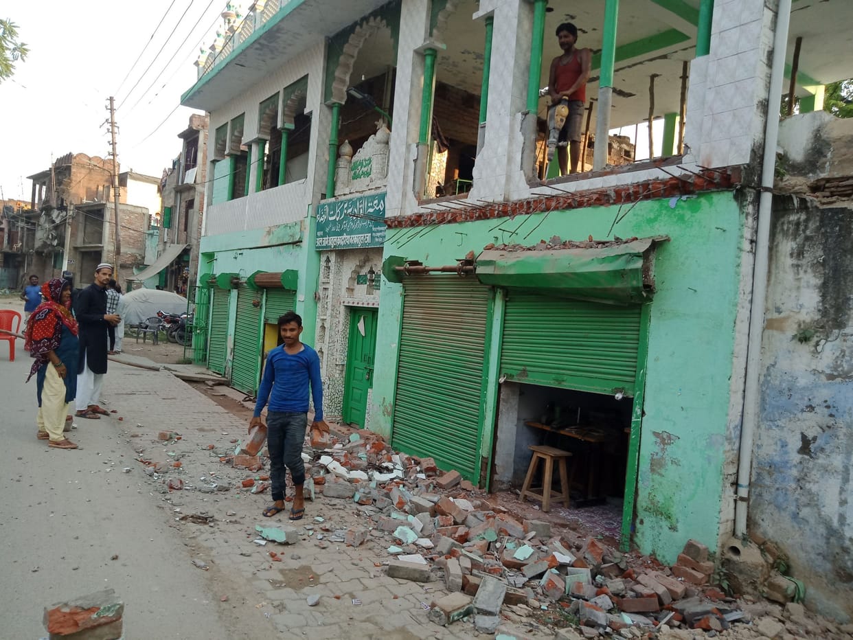 Part of the mosque itself torn down for development