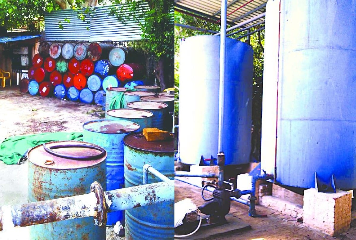 duplicate diesel-petrol warehouse busted in Sikandra Agra