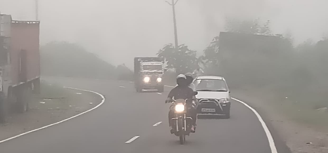Cold weather in the morning due to fog