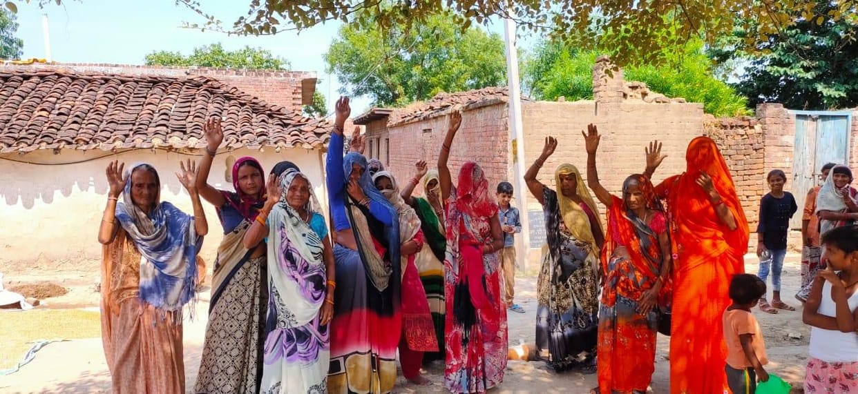 Sloganeering by angry residents stop construction of inter locking