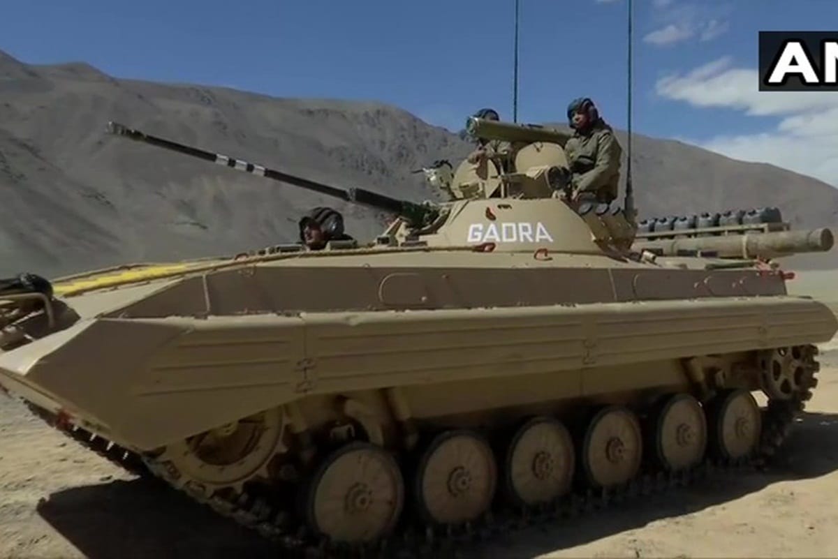 India china standoff army deployes T 90 & T 72 tanks along with BMP 2 Infantry Combat Vehicles in LAC