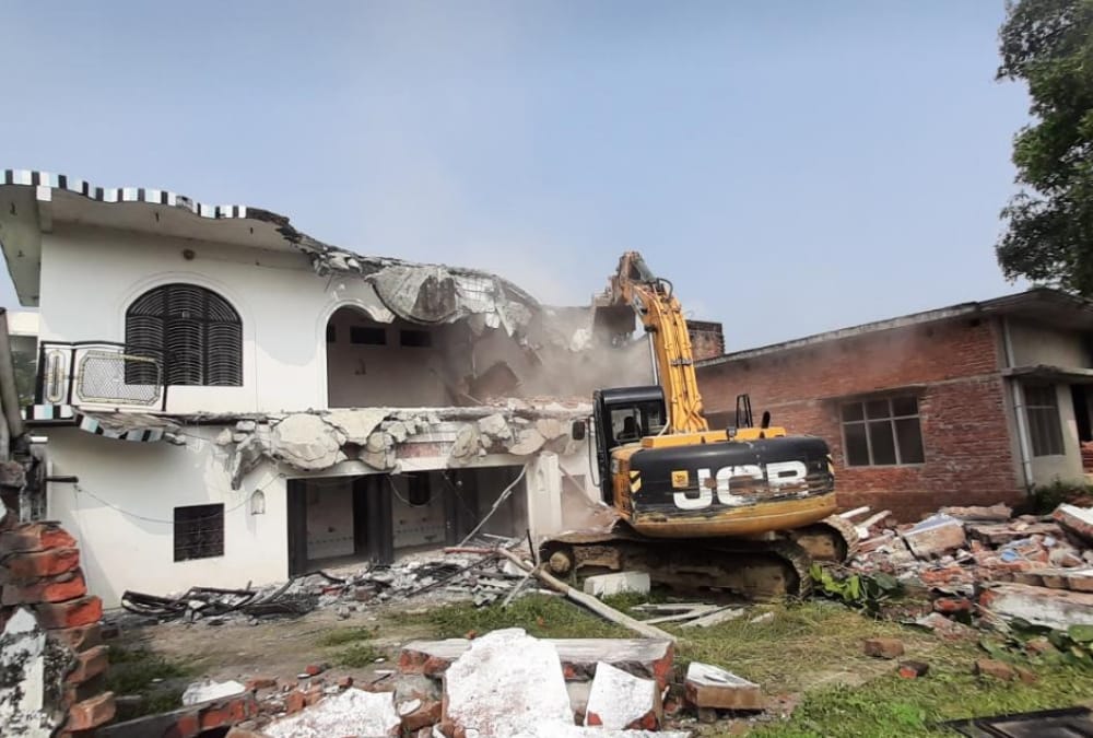 Khan Mubarak's home destroyed by Police in Ambedkarnagar.