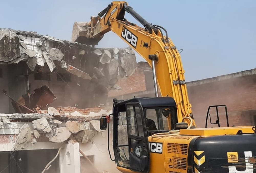 Khan Mubarak's home destroyed by Police in Ambedkarnagar.
