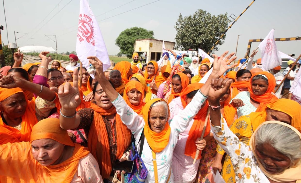 woman participate in kisan andolan