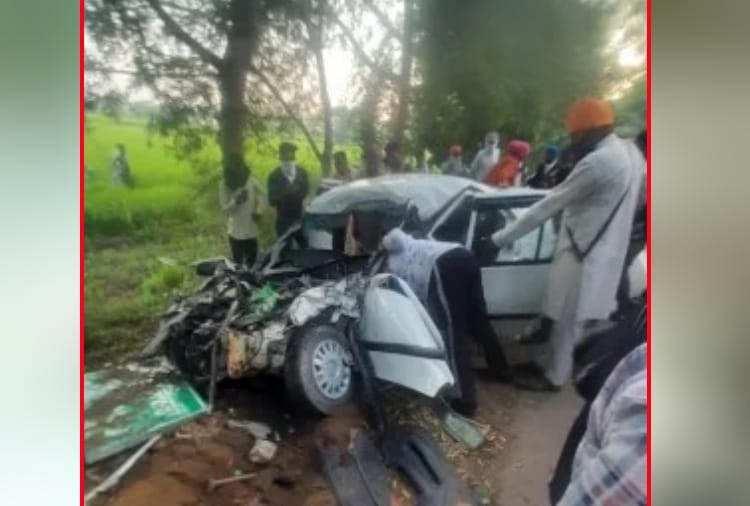 Three youth died in a car-bus collision in Patiala
