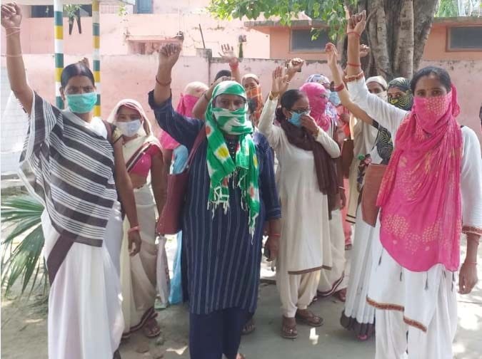 Asha workers  protest