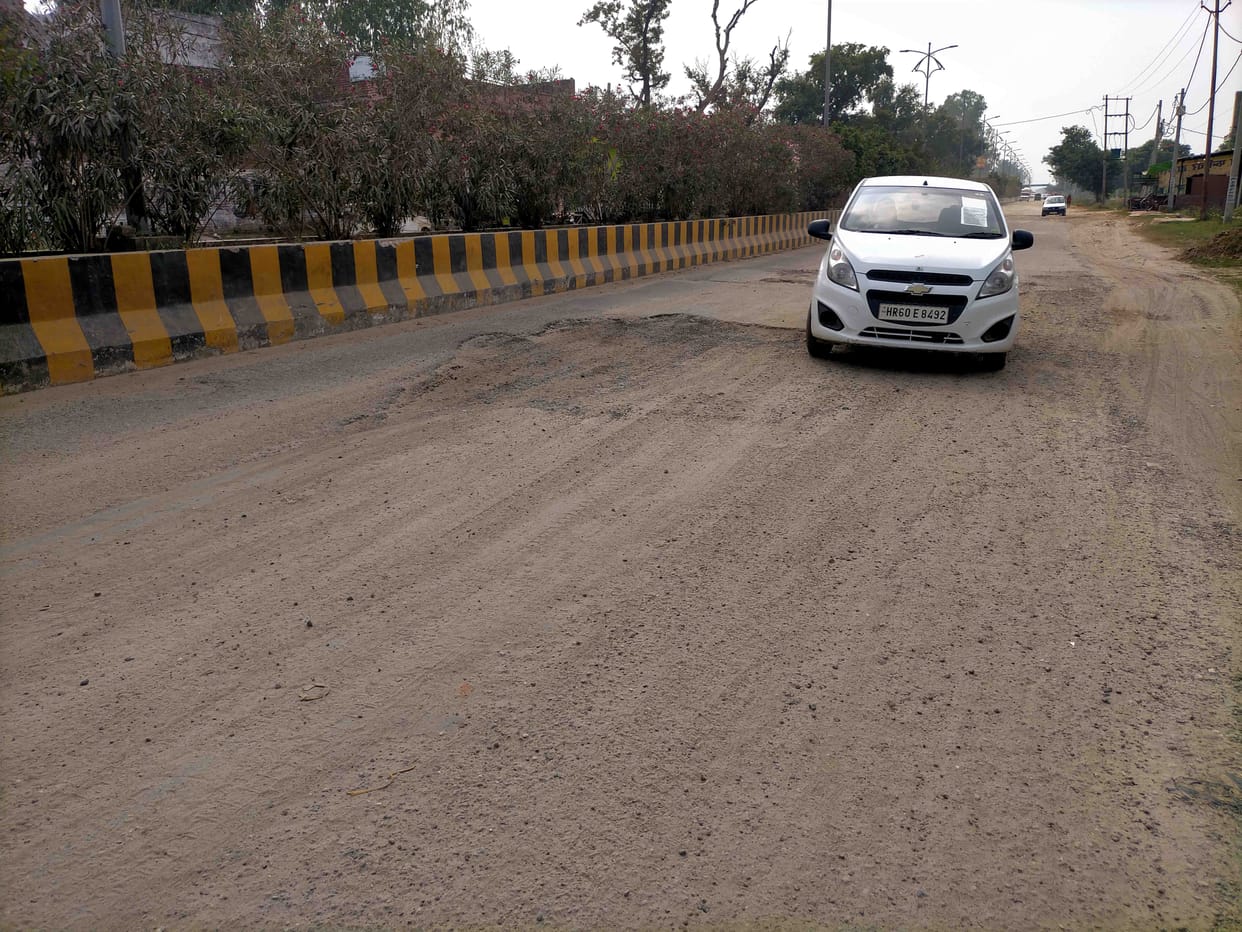 Construction of road stuck between two departments
