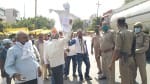 चंदपा प्रकरण ः सामूहिक दुष्कर्म पीड़िता की मौत पर प्रदेश सरकार का पुतला दहन करते कांग्रेसी