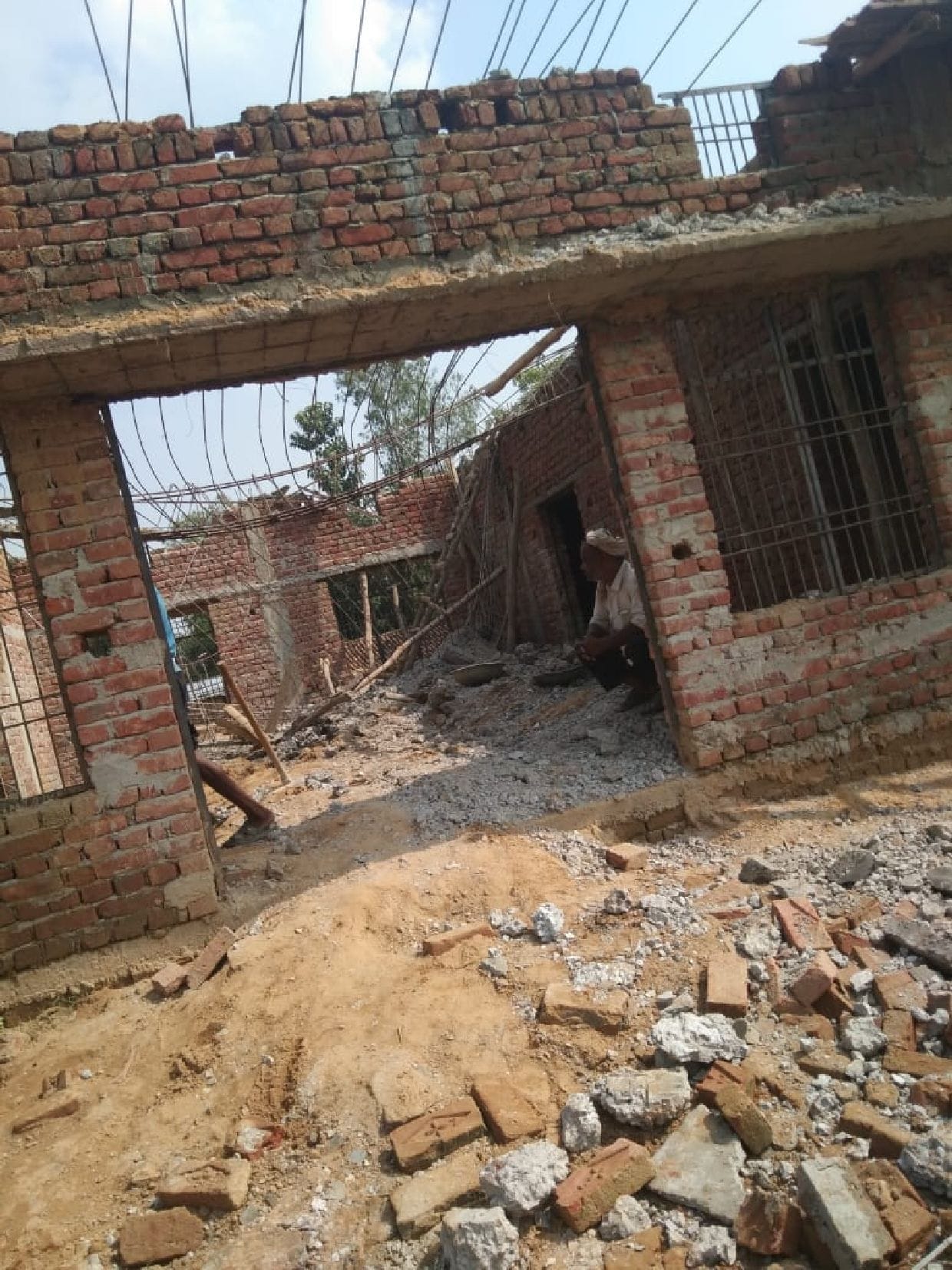 Roof of Panchayat building under construction collapsed