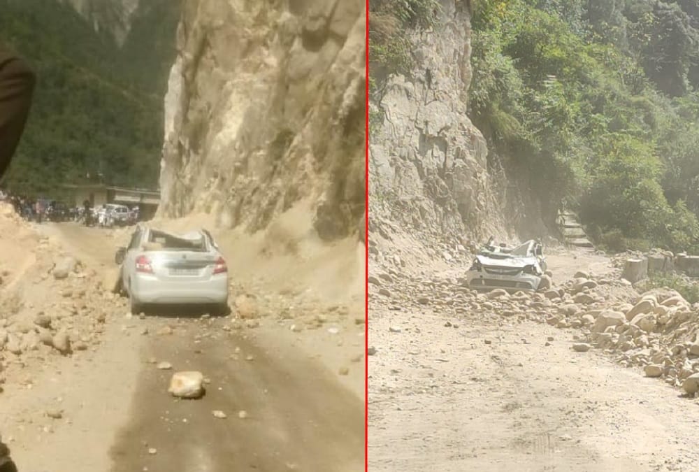Rishikesh Badrinath Highway: Debris fell on car, 90 vehicle stuck during traffic jam