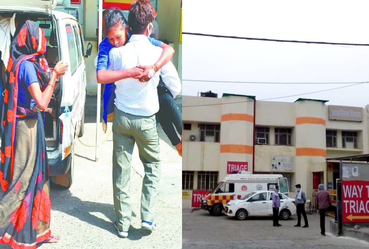 Father lifts sick daughter in lap reaches emergency ward at sn medical college agra