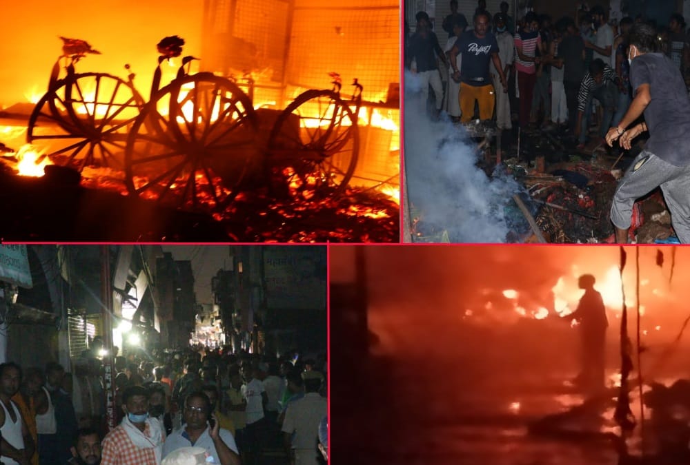 Uttarakhand Kashipur Fire Tragedy: cylinder blast and Fire Broke Out in old vegetable market , Youth Scorched, Photos