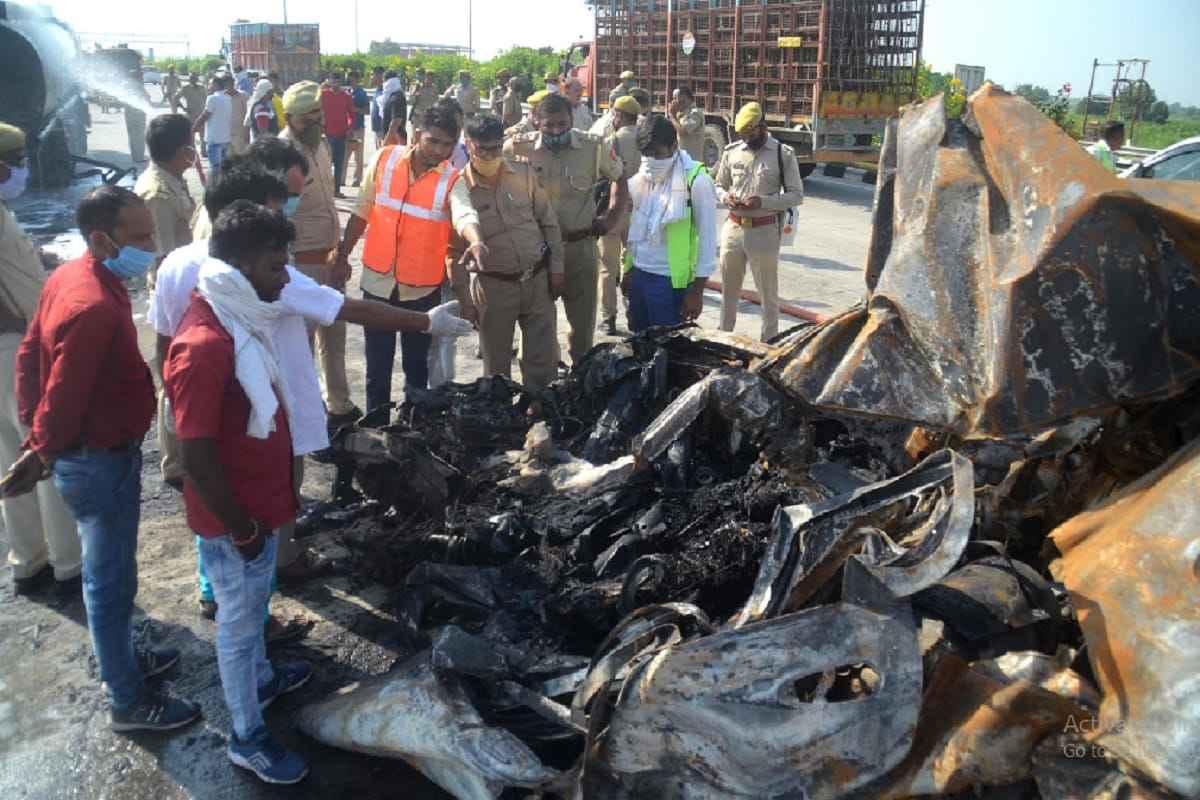 Baghpat News: See the photos of the accident on the Eastern Peripheral Expressway