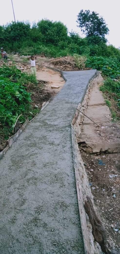 Construction of road in Bonga village after complaint on CM helpline
