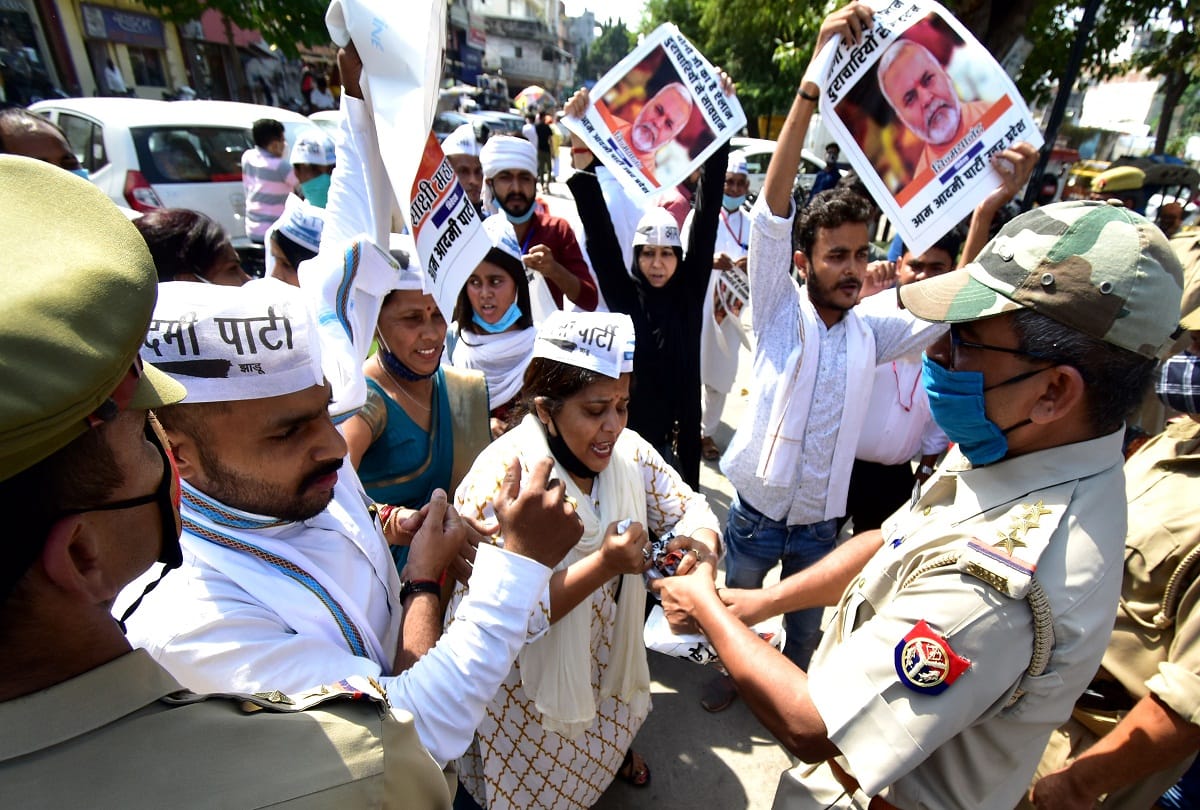 AAP workers released posters of rape accused