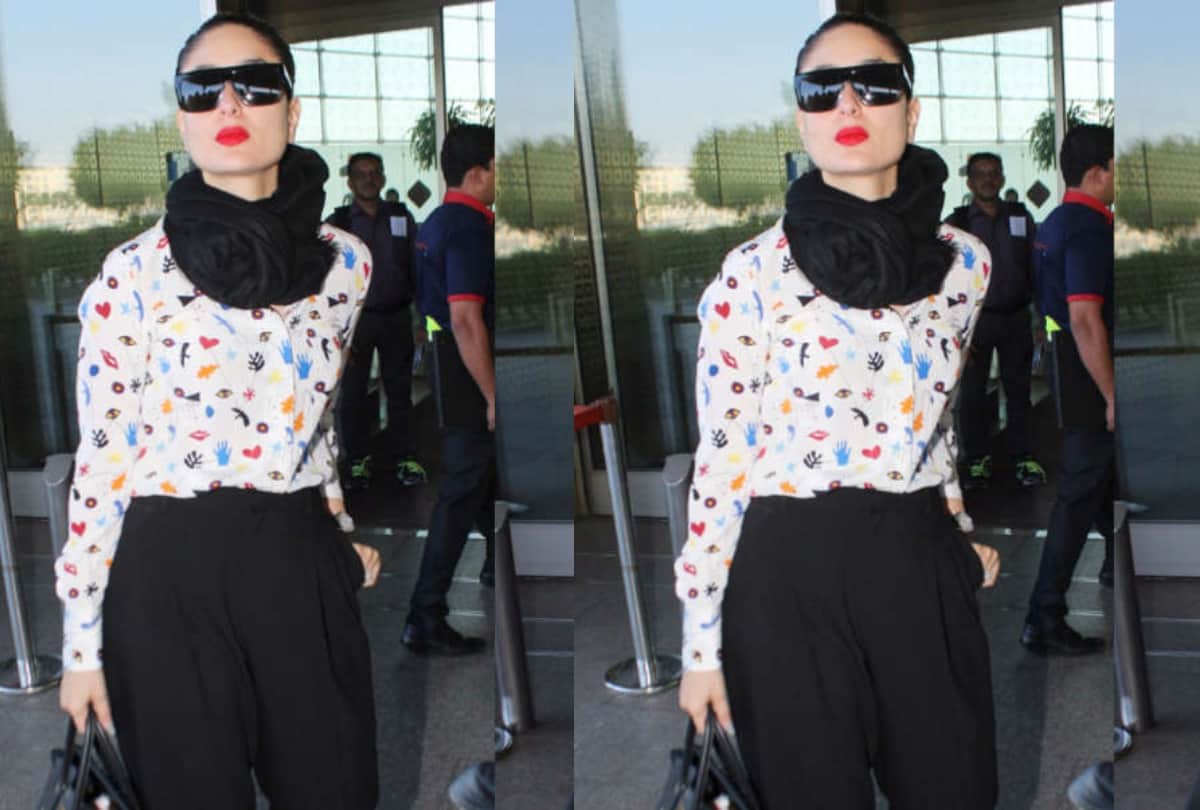 karisma kapoor wears shirt from kareena kapoor closet of airport look