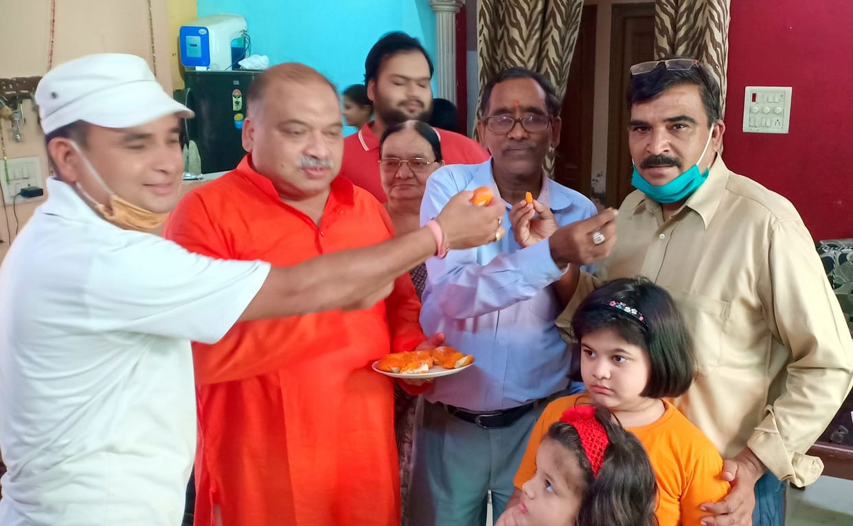 Celebration at Champat Rai's residence in Nagina