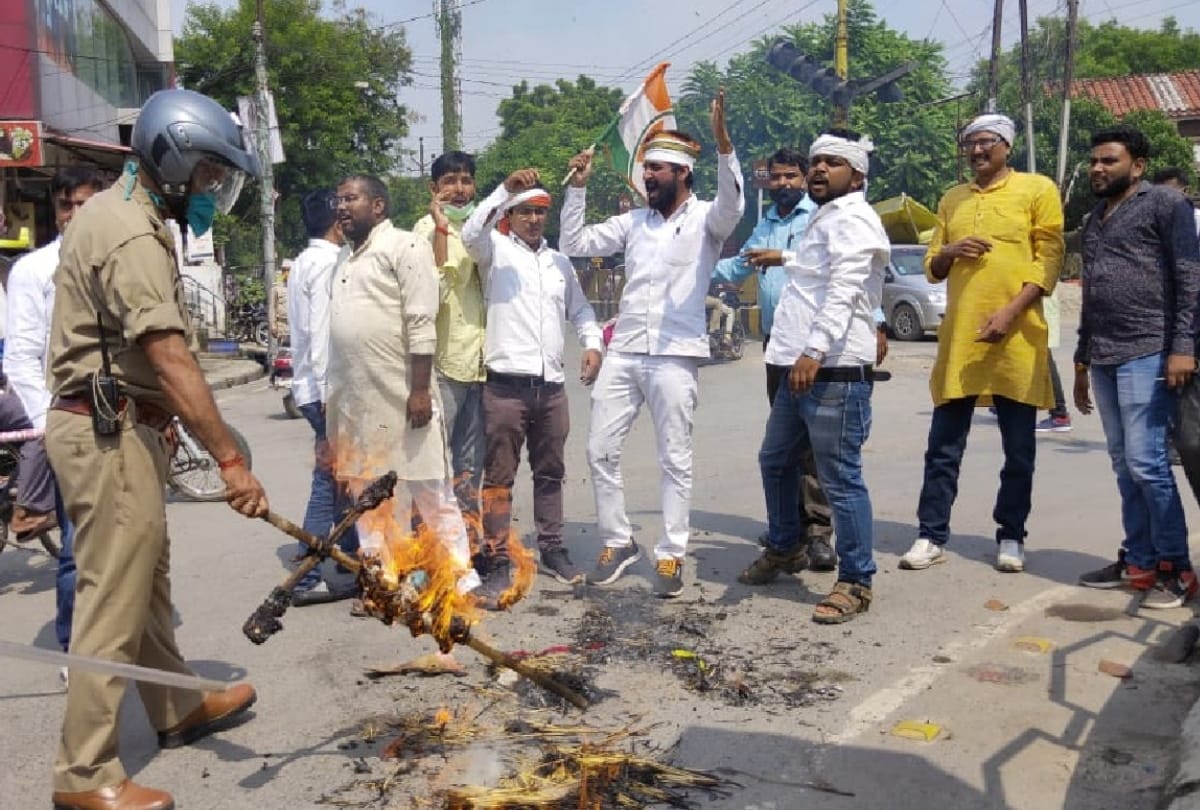 Congressmen protest against women crime and Rahul Gandhi arrest after Hathras case