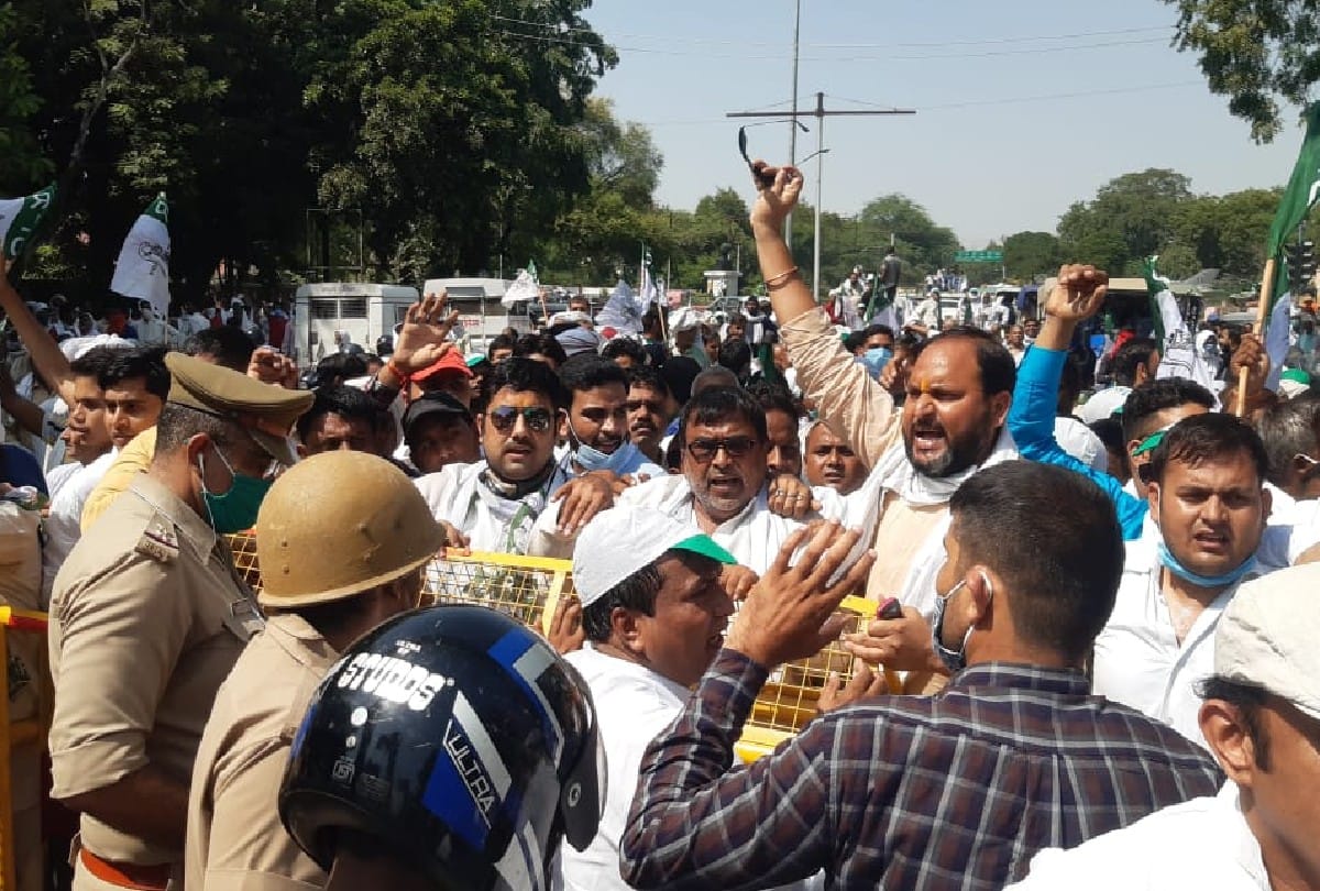 Farm Law Protests RLD protest with farmers in mathura