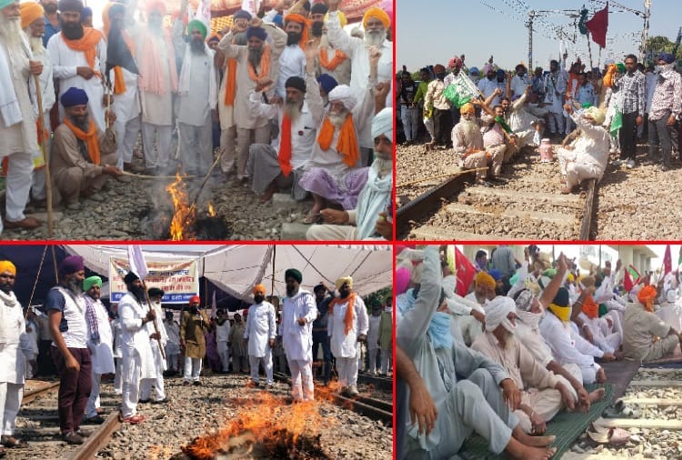 Farm laws: Protests by 31 Farmer organizations across Punjab, farmers sitting on rail tracks