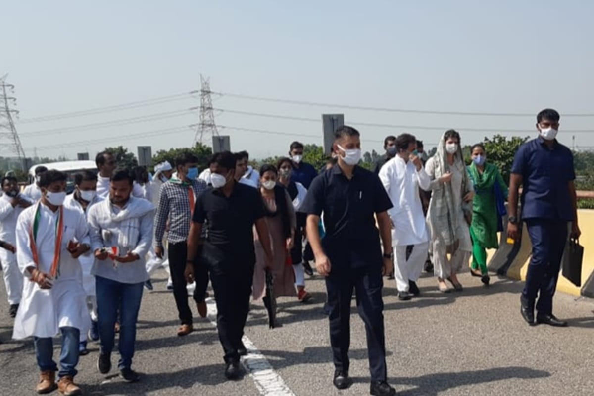 hathras case: cisf deployed under the protection of Rahul Gandhi had to struggle