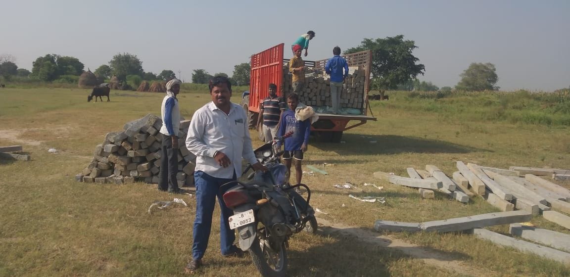 Merchant uprooted pillar from field