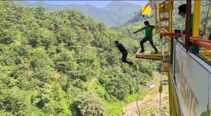 Bungee jumping starts in Mohanchatti