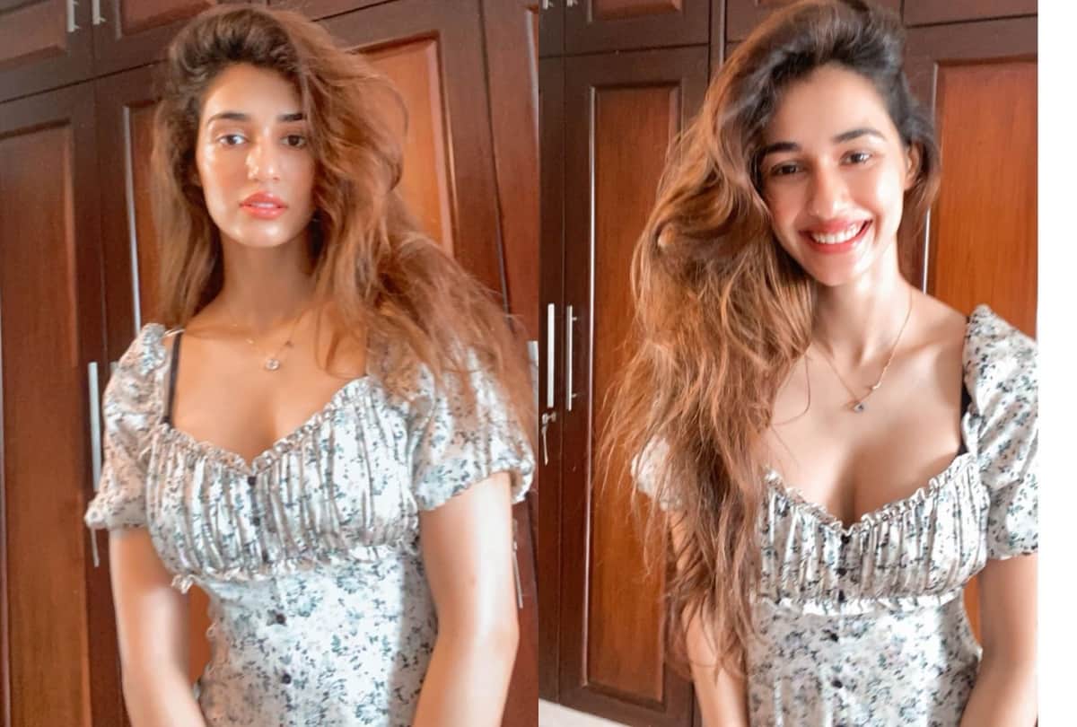 disha patani latest photoshoot in yellow floral short dress in very low budget