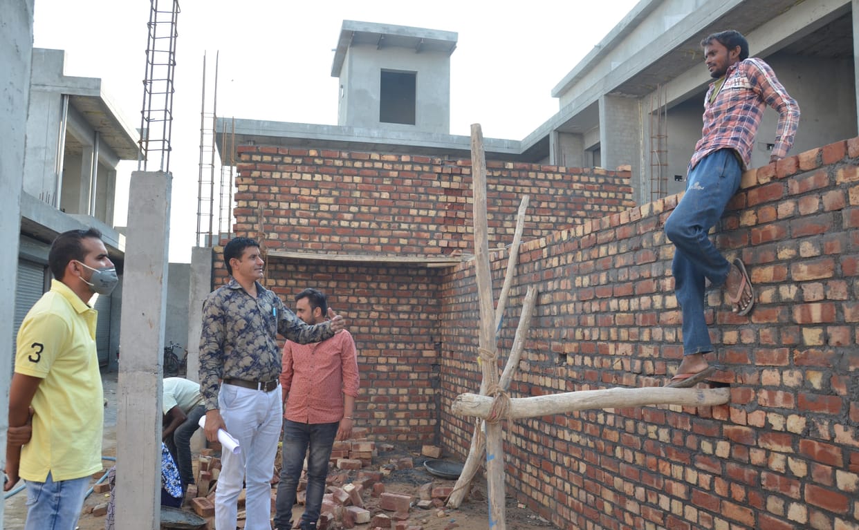 illigal construction, nagar parishad team, parking place
