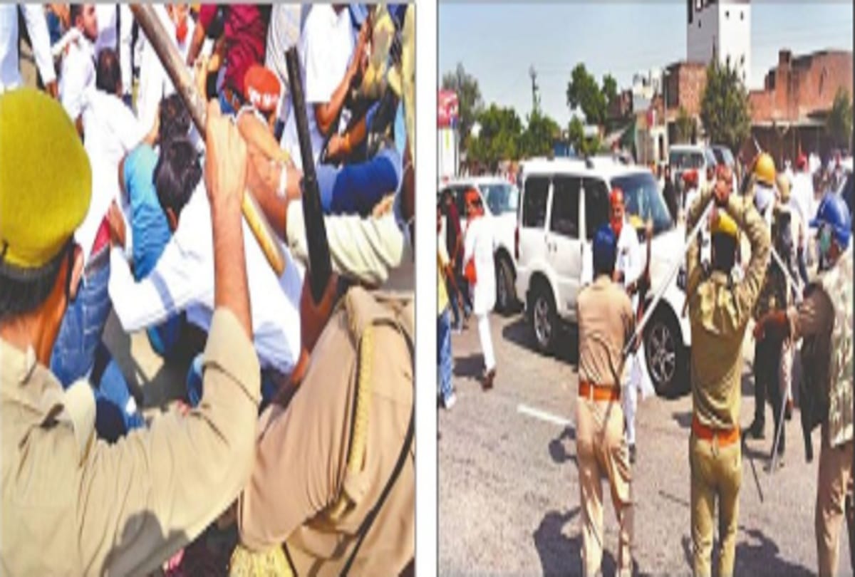 Hathras Rape Case Strict watch on roads leading to village police lathicharge see pictures