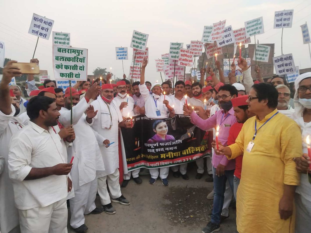 SPs take out candle march to get justice for Hathras daughter